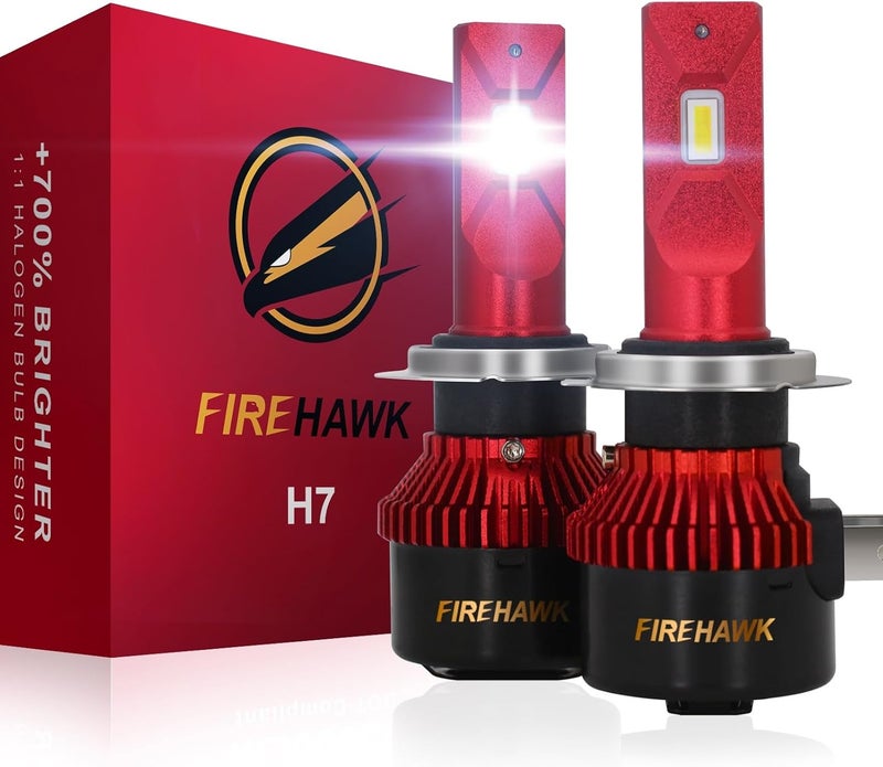 Firehawk H7 Bulbs 50000LM Pure White 6000K Plug & Play IP68 Waterproof Fog Light, Pack of 2 - Image 1